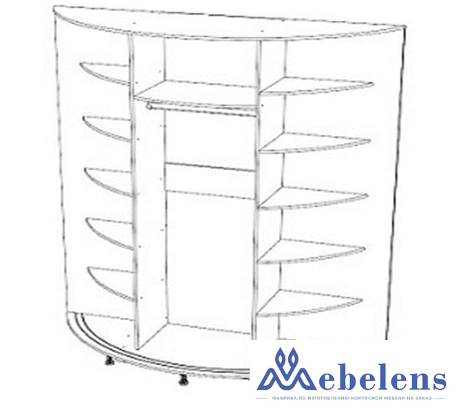 Радиусный шкаф-купе арт.22 кожа